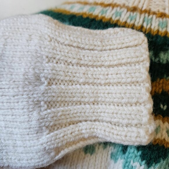 Vintage Norwegian Wool Fair Isle Cardigan Sweater S - Picture 8 of 8